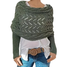 Cargar imagen en el visor de la galería, Jersey de punto calentito -Gris Verde - Ozerty