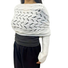 Cargar imagen en el visor de la galería, Jersey de punto calentito -Blanco - Ozerty
