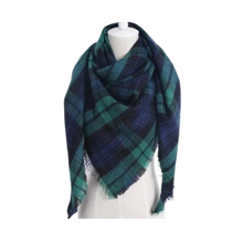 Cargar imagen en el visor de la galería, Bufanda de cashmere con tacto de lana de angora y diseño tartán
-Berlín - Ozerty