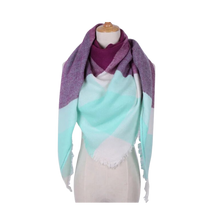 Cargar imagen en el visor de la galería, Bufanda de cashmere con tacto de lana de angora y diseño tartán
-Malta - Ozerty